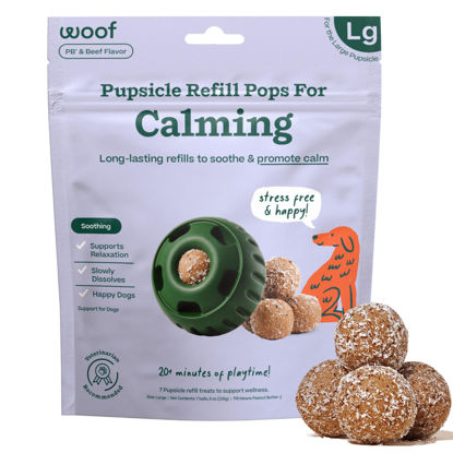 Picture of WOOF Pupsicle Refill Pops for Calming - Calming Dog Treats - Long-Lasting Refills for The Pupsicle Toy to Promote Calm - Magnesium for Dogs- Large Pops - 7 count