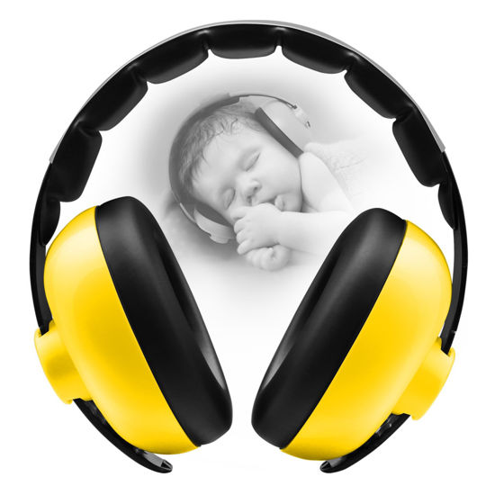 Picture of BBTKCARE Baby Ear Protection for Babies - Noise Reduction Earmuffs 3-36 Months- Comfortable Baby Headphones Against Hearing Damage & Improves Sleep - Yellow