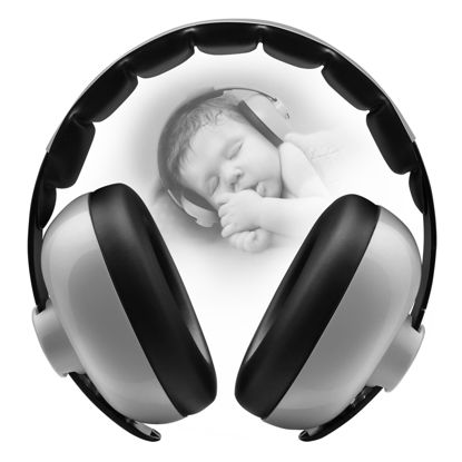 Picture of BBTKCARE Baby Noise Cancelling Headphones - Baby Ear Protection 3-36 Months - Comfortable Baby Headphones Against Hearing Damage & Improves Sleep - Grey