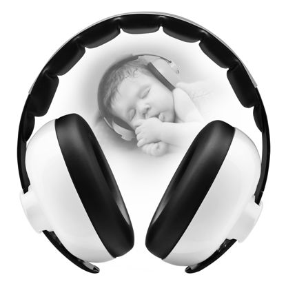 Picture of BBTKCARE Baby Headphones - Infant Ear Protection for Babies | Baby Earmuffs Noise Cancelling Headphones 3-36 Months | Baby Travel Essentials for Outdoor - white