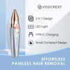 Picture of VG VOGCREST Eyebrow Facial Trimmer: 2 in1 Rechargeable Facial Hair Removal and Eyebrow Shaver - Face Lips Body Painless Facial Razor with Built-in LED Light (Sky Blue)