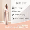 Picture of VG VOGCREST Eyebrow Facial Trimmer: 2 in1 Rechargeable Facial Hair Removal and Eyebrow Shaver - Face Lips Body Painless Facial Razor with Built-in LED Light (Rose Gold)