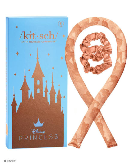 Picture of Disney x Kitsch Satin Heatless Curling Set - Soft Overnight Hair Curlers, No-Heat Curling Rod Headband for Princess Party