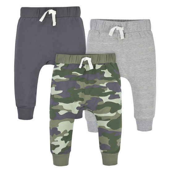 Picture of Gerber Baby Boys' Toddler 3-Pack Jogger Pants, Camo, 0-3 Months