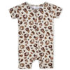 Picture of Gerber Unisex Baby Buttery Soft Short Sleeve Romper with Viscose Made from Eucalyptus, Leopard, 18 Months