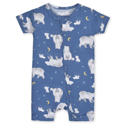 Picture of Gerber Unisex Baby Buttery Soft Short Sleeve Romper with Viscose Made from Eucalyptus, Polar Bear, 18 Months