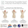 Picture of SwaddleDesigns Transitional Swaddle Sack with Arms Up Half-Length Sleeves and Mitten Cuffs, Heathered Oatmeal with Polka Dot Trim, Small, 0-3 Mo, 6-14 lbs (Better Sleep, Easy Swaddle Transition)