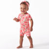 Picture of Gerber Unisex Baby Buttery Soft Short Sleeve Romper with Viscose Made from Eucalyptus, Just Peachy, 18 Months