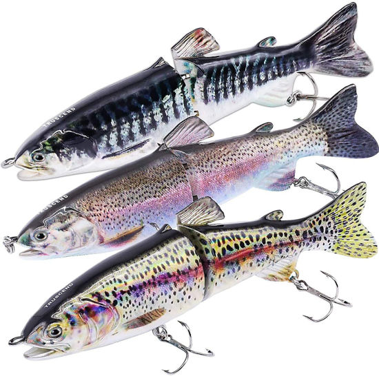 Picture of TRUSCEND Fishing Lures for Bass Trout Multi Jointed Swimbaits Slow Sinking Bionic Swimming Lures Bass Freshwater Saltwater Bass Lifelike Fishing Lures Kit