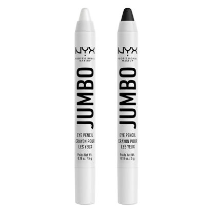 Picture of NYX PROFESSIONAL MAKEUP Jumbo Eye Pencil, Blendable Eyeshadow Stick & Eyeliner Pencil - Milk & Black Bean (2-Pack)