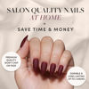 Picture of Glamnetic Press On Nails - Merlot | Short Almond Dark Red Nails with Glossy French Tips in a Matte Finish | 15 Sizes - 30 Nail Kit with Glue