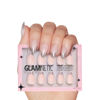 Picture of Glamnetic Press On Nails - Mirror Mirror | Trendy Short Almond Nails with Metallic Chrome Silver French Tips | 15 Sizes - 30 Nail Kit with Glue