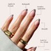 Picture of Glamnetic Press On Nails - Mirror Mirror | Trendy Short Almond Nails with Metallic Chrome Silver French Tips | 15 Sizes - 30 Nail Kit with Glue