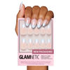 Picture of Glamnetic Press On Nails - Blueberry Icing | Short Almond Baby Blue French Tip Nails with a Glaze Finish | 15 Sizes - 30 Nail Kit with Glue