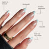 Picture of Glamnetic Press On Nails - Blueberry Icing | Short Almond Baby Blue French Tip Nails with a Glaze Finish | 15 Sizes - 30 Nail Kit with Glue