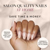 Picture of Glamnetic Press On Nails - Two Halves | Short Almond Trendy Nude French Tip Nails with a Glossy Finish | 15 Sizes - 30 Nail Kit with Glue