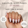 Picture of Glamnetic Press On Nails - Silent Night | Short Almond White Nails with 3D Silver Foil in a Glossy Finish | 15 Sizes - 30 Nail Kit with Glue