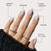 Picture of Glamnetic Press On Nails - Silent Night | Short Almond White Nails with 3D Silver Foil in a Glossy Finish | 15 Sizes - 30 Nail Kit with Glue