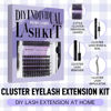 Picture of DIY Lash Extension Kit Lash Clusters Thin Band Matte Black C/D Curl Individual Lashes Strong Hold Waterproof Lash Bond and Seal Glue Lash Clusters Remover Nice Grip Eyelash Clusters Tweezers Eyelashes