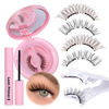 Picture of JIMIRE Magnetic Eyelashes Natural Look Soft Magnetic Lashes, Reusable Comfortable Magnetic Eyelashes with Applicator Lash Primer, No Glue No Eyeliner Needed Soft Magnets False Eyelashes Easy to Wear