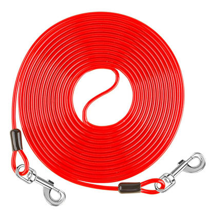 Picture of Dudiun 25ft Tie Out Cable for Dogs Up to 500 Pounds Dog Leads for Yard- and Camping No Tangle Rust Proof Training Dog Cable Can Use to Dog Chain for Yard Dogtie Out Cable Ample Length for Freedom