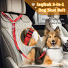 Picture of Removable Dog Seat Belts Harness for Car, 3 in 1 Pet Dog Car Seatbelt Leash, laqibak Restraint Secures to Headrest and Reflective Effect Adjustable Bungee Dog Seatbelt Tether, 2PCS and Poop Bag Holder