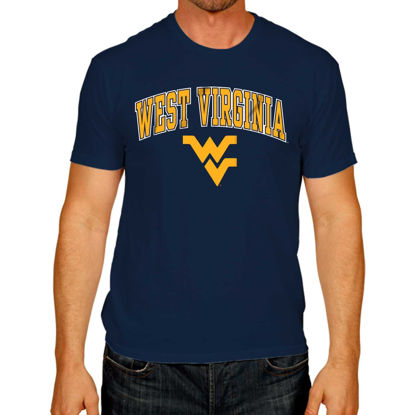 Picture of Campus Colors NCAA Adult Gameday Cotton T-Shirt - Premium Quality - Semi-Fitted Style - Officially Licensed Product (West Virginia Mountaineers - Blue, X-Large)