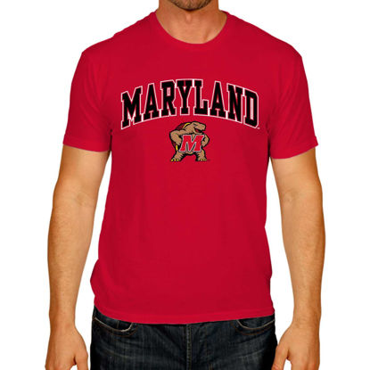 Picture of Campus Colors NCAA Adult Gameday Cotton T-Shirt - Premium Quality - Semi-Fitted Style - Officially Licensed Product (Maryland Terrapins - Red, Large)