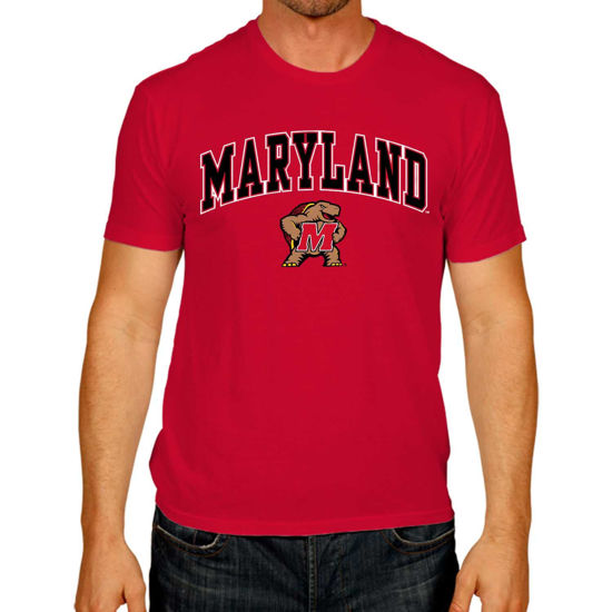 Picture of Campus Colors NCAA Adult Gameday Cotton T-Shirt - Premium Quality - Semi-Fitted Style - Officially Licensed Product (Maryland Terrapins - Red, Large)