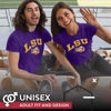 Picture of Campus Colors NCAA Adult Gameday Cotton T-Shirt - Premium Quality - Semi-Fitted Style - Officially Licensed Product (LSU Tigers - Purple, Large)