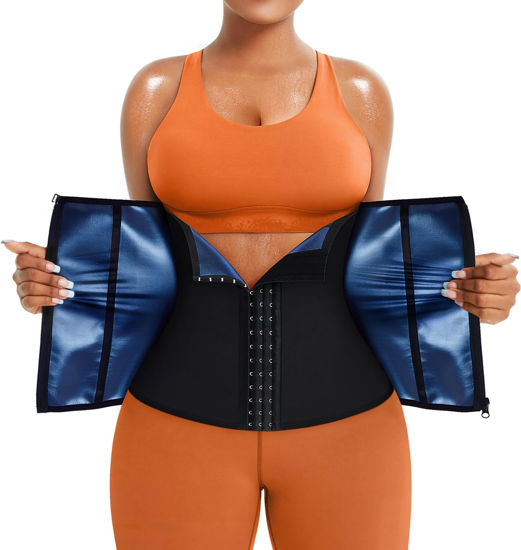 Picture of TrainingGirl Women Waist Trainer Trimmer Corset Weight Loss Tummy Wrap Workout Belt Sweat Belly Band Sports Girdle Sauna Suit