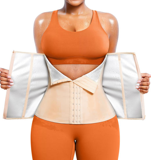 Picture of TrainingGirl Women Waist Trainer Trimmer Corset Weight Loss Tummy Wrap Workout Belt Sweat Belly Band Sports Girdle Sauna Suit