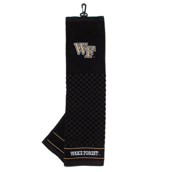 Picture of Team Golf NCAA Wake Forest Demon Deacons Embroidered Golf Towel Embroidered Golf Towel, Checkered Scrubber Design, Embroidered Logo