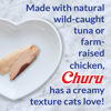 Picture of INABA Churu Cat Treats, Grain-Free, Lickable, Squeezable Creamy Purée Cat Treat/Topper with Vitamin E & Taurine, 0.5 Ounces Each Tube, 24 Tubes (4 per Pack), Chicken with Salmon Recipe