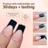 Picture of btartboxnails XCOATTIPS French Tip Nails - Long Press on Nails, Black Square Nail Tips, Soft Gel Nail Tips, Soak Off Acrylic Nail Extension Set Pink