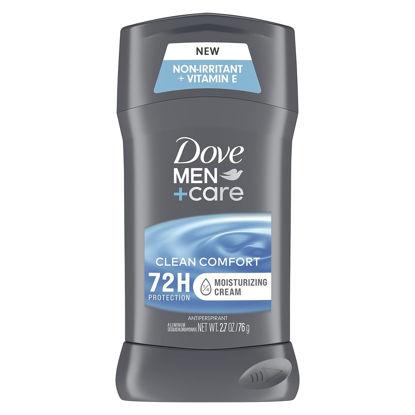 Picture of Dove Men+Care Antiperspirant Deodorant 48-hour sweat and odor protection Clean Comfort Antiperspirant for men formulated with vitamin E and Triple Action Moisturizer 2.7 oz pack of 3