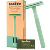 Picture of Bambaw Women Safety Razor with 5 Double Edge Safety Razor Blades, Metal Double Edge Razor, Eco Friendly Razor, Reusable & Plastic Free - Mint Green