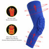 Picture of Knee Pads Compression Leg Sleeve Knee Sleeve for All Sports Wrestling Protector Gear, Youth & Adult Sizes, 1 Pair of Knee Paded(Blue_XL_2 Pack)