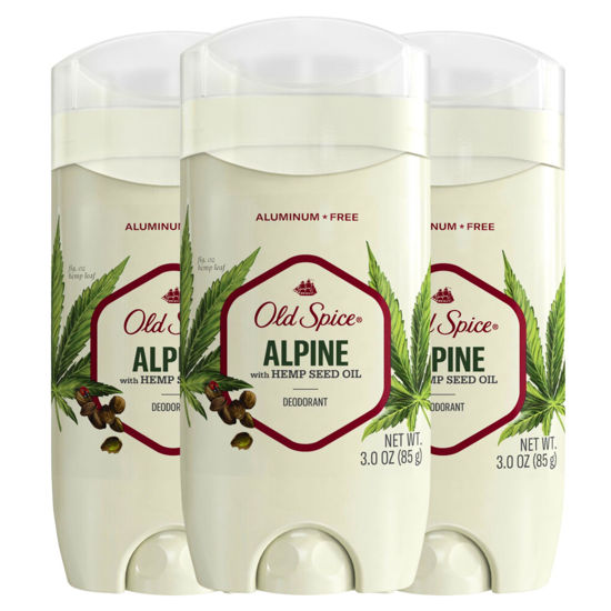 Picture of Old Spice Men's Deodorant Aluminum-Free Alpine with Hemp Oil, 3. oz (Pack of 3)