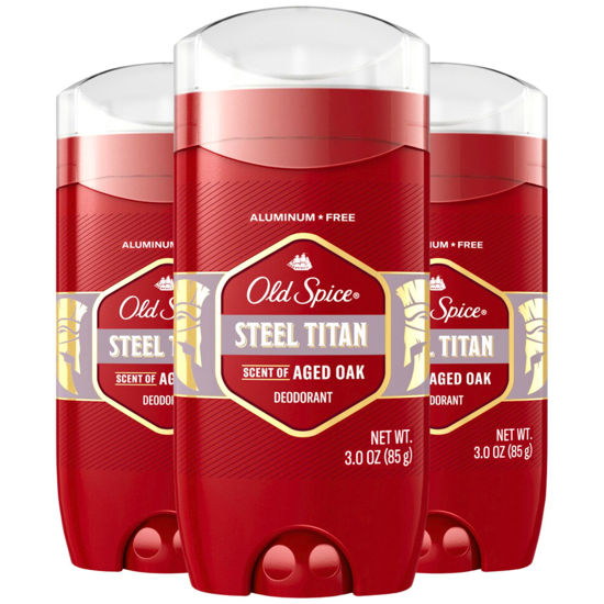 Picture of Old Spice Red Collection Deodorant For Men, Aluminum Free, Steel Titan Scent, 3.0 oz (Pack of 3)