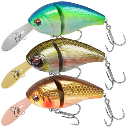 Picture of TRUSCEND Super Crankbait Fishing Lures, Highly Reflective Oscillating Stainless Steel Bill with Two Segment Profile, Auto Tunes Bait Make The Swim More Stable, Chatter & Swing Freshwater Saltwater