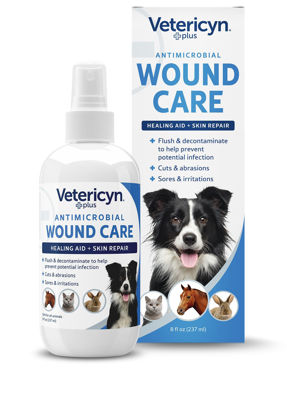 Picture of Vetericyn Plus Dog Wound Care Spray | Healing Aid and Skin Repair, Clean Wounds, Relieve Dog Skin Allergies, Safe for All Animals. 8 ounces