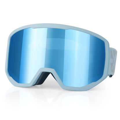 Picture of EXP VISION Ski Goggles Snowboard for Men Women, OTG Anti Fog UV Protection Snow Goggles (Grey Frame Dream Blue)