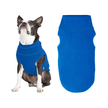 Picture of Gooby Microfiber Stretch Fleece Vest Dog Sweater - Blue, Small - Warm Pullover Fleece Dog Jacket - Dog Clothes for Small Dogs Boy or Girl - Dog Sweaters for Small Dogs to Dog Sweaters for Large Dogs