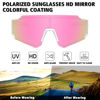 Picture of STORYCOAST Polarized Sports Sunglasses for Men Women,Driving Fishing Cycling Mountain Bike Sunglasses UV400 Protection White Frame-Pink Mirror Lens