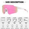 Picture of STORYCOAST Polarized Sports Sunglasses for Men Women,Driving Fishing Cycling Mountain Bike Sunglasses UV400 Protection White Frame-Pink Mirror Lens