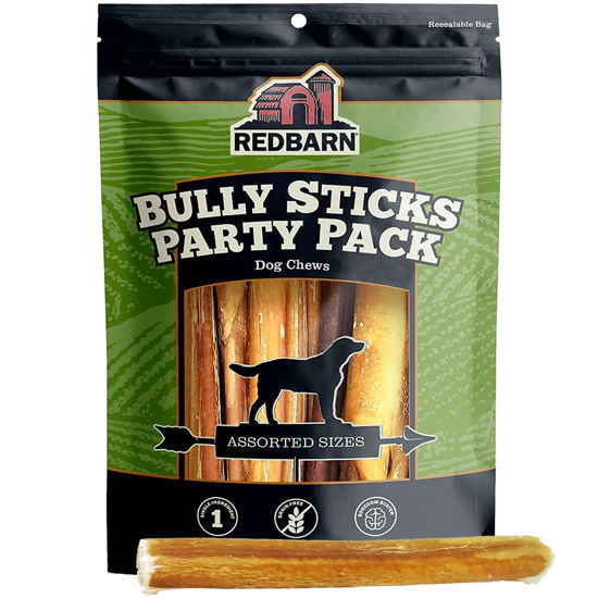 Picture of Redbarn All Natural 5-8” Bully Sticks for Small & Large Dogs - Healthy Long Lasting Chews Variety Party Pack - 100% Beef Single Ingredient Low Odor Rawhide Free Dental Treats - 8 oz Bag