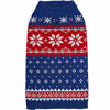 Picture of Blueberry Pet Christmas Snowflake Dog Sweater in Navy Blue, Back Length 16", Pack of 1 Clothes for Dogs