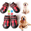 Picture of CovertSafe& Dog Boots for Dogs Non-Slip, Waterproof Dog Booties for Outdoor, Dog Shoes for Medium to Large Dogs 4Pcs with Rugged Sole Black-Red