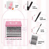 Picture of DIY Lash Extension Kit Individual Lashes Kit with 280 Pcs Lash Clusters 5ml Cluster Lash Glue and Remover 1 Eyelash Applicator for Beginner DIY at Home Easy to Apply (30D+40D-D-9-16mix, Clear Glue)